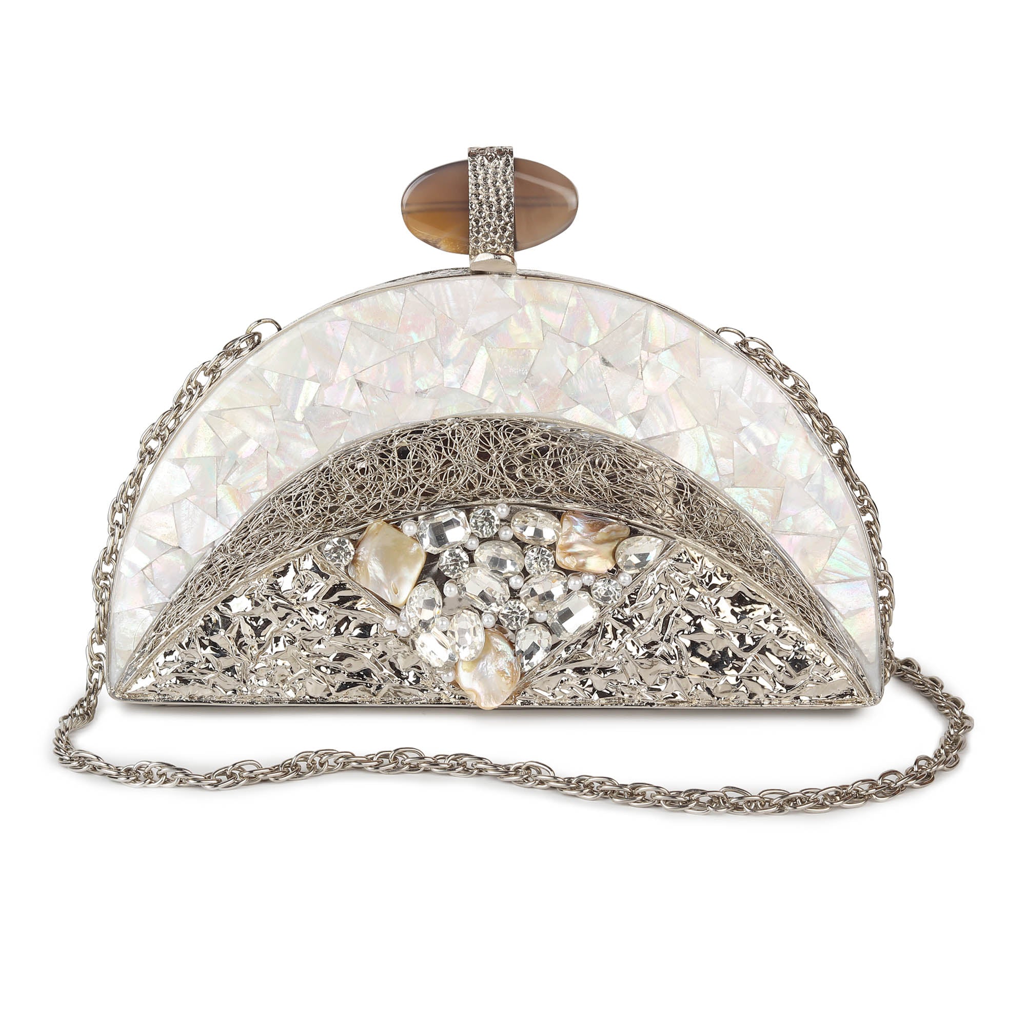 Inara Silver Clutch
