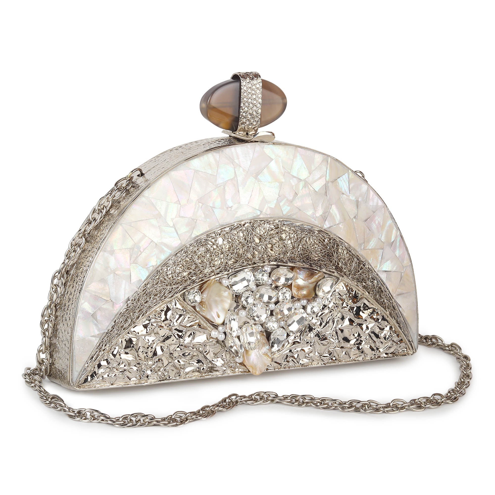 Inara Silver Clutch