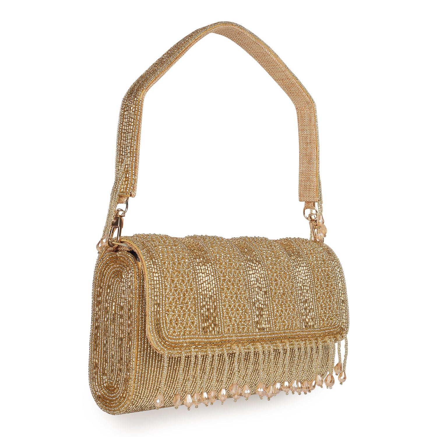 Yashika Golden Flap Bag