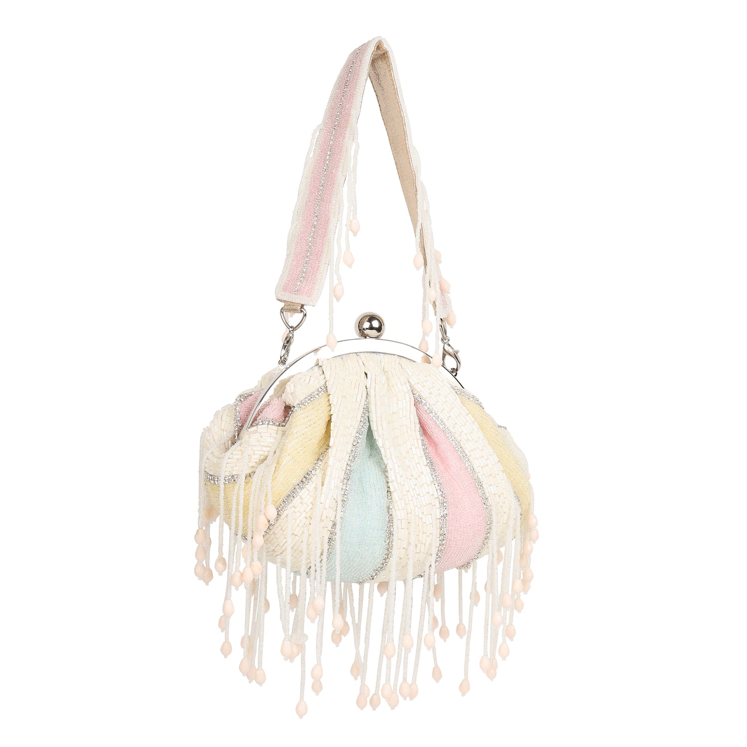 Sabrina White Batua Bag