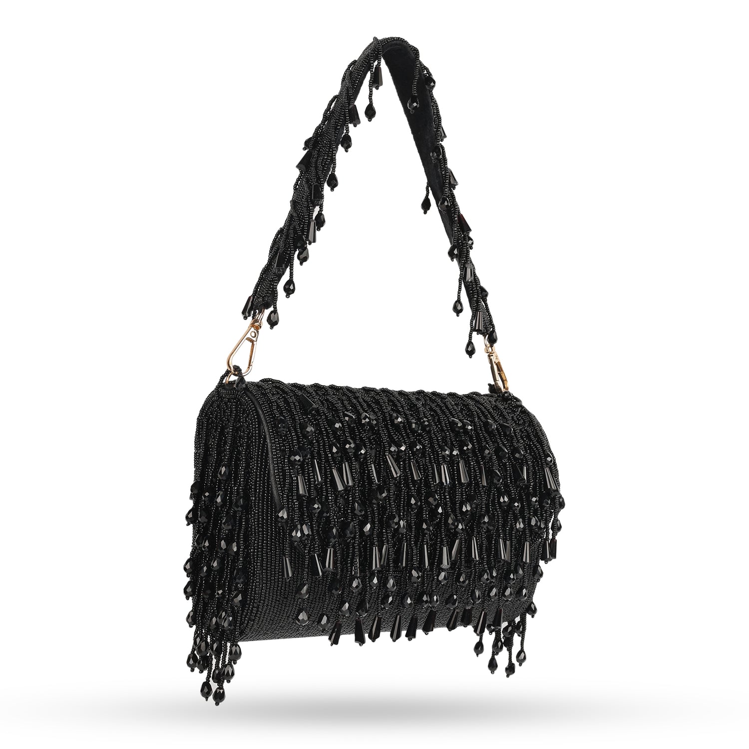 Nisha Black Tassel Flap Bag