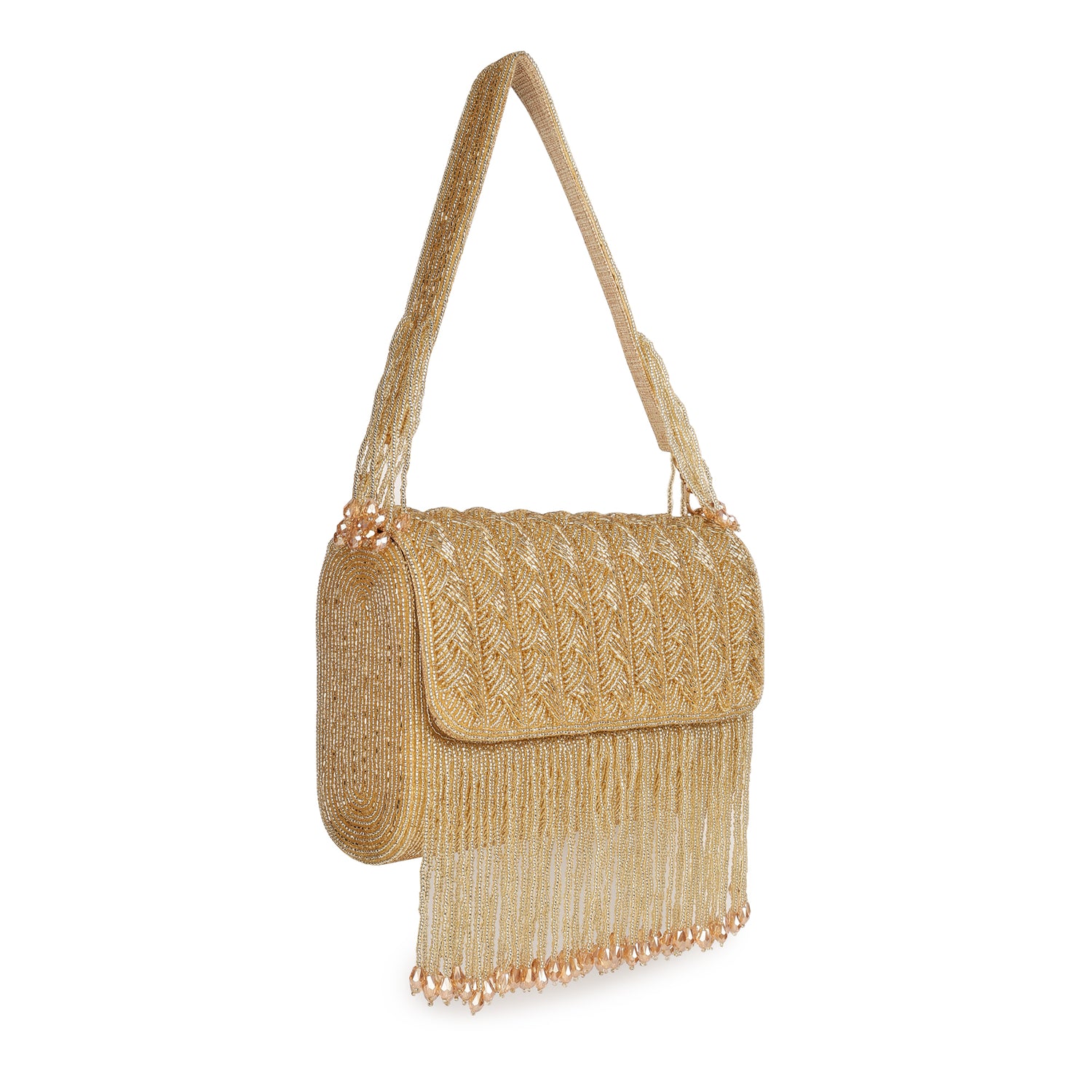 Mehfil Golden Flap Bag
