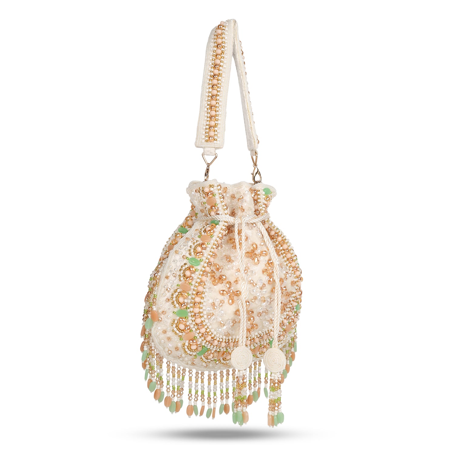 Pearlina White Potli Bag