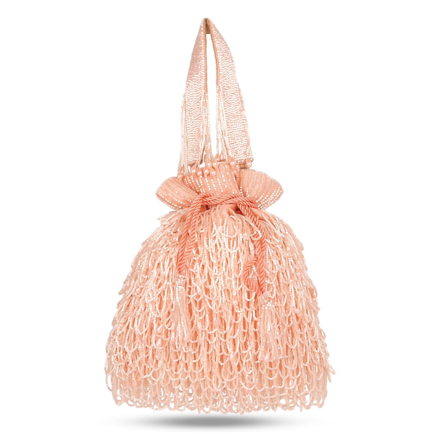 Mridula -Peach Cutdana Hand-Embroidered Potli Bag