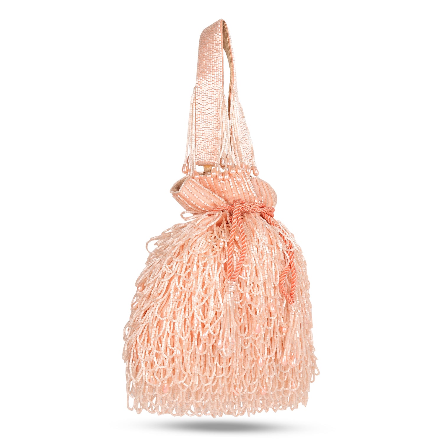 Mridula -Peach Cutdana Hand-Embroidered Potli Bag