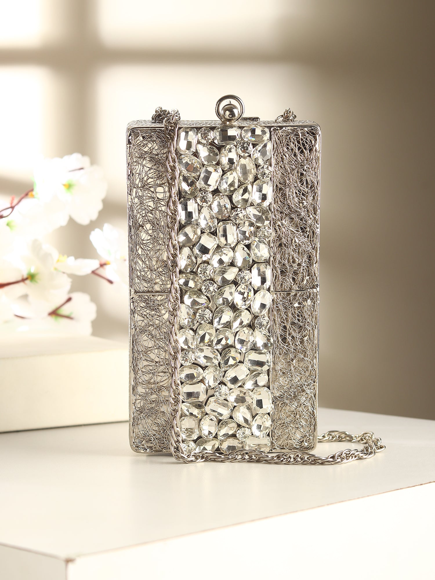Gemme Silver Clutch
