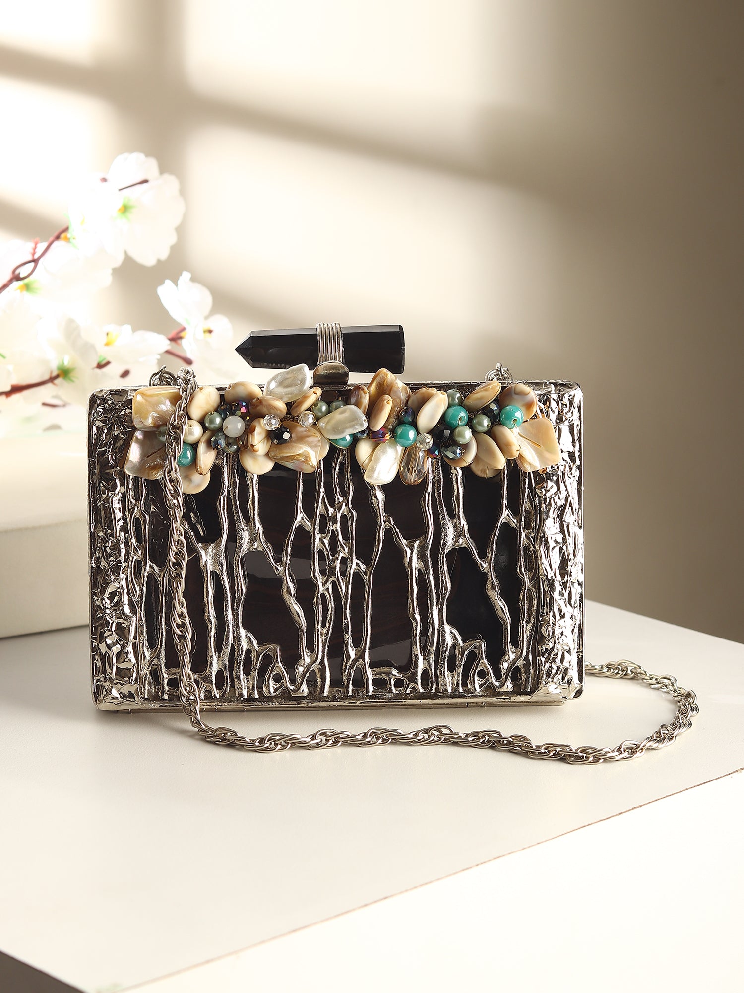 Bijou Silver Clutch
