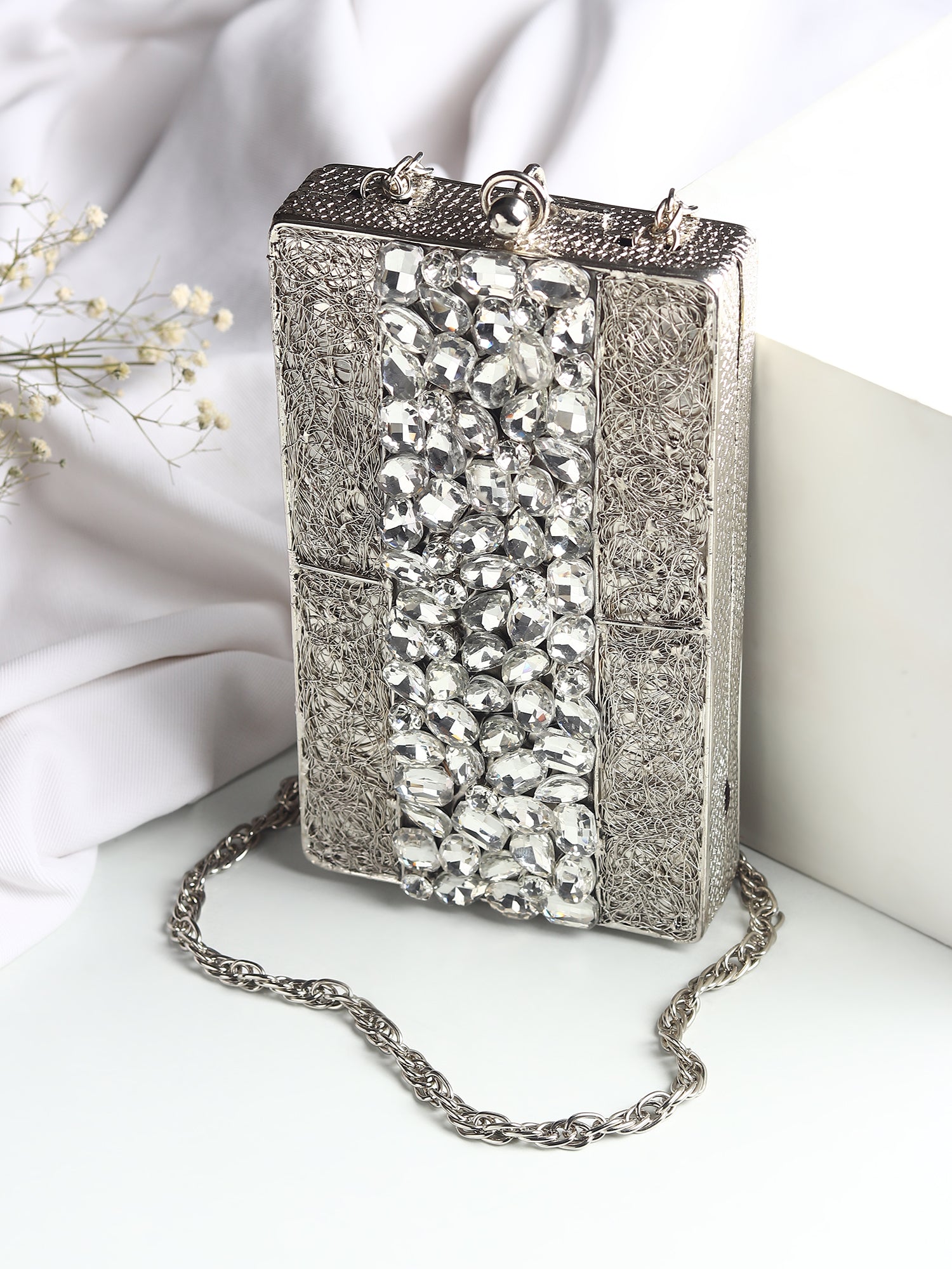 Gemme Silver Clutch