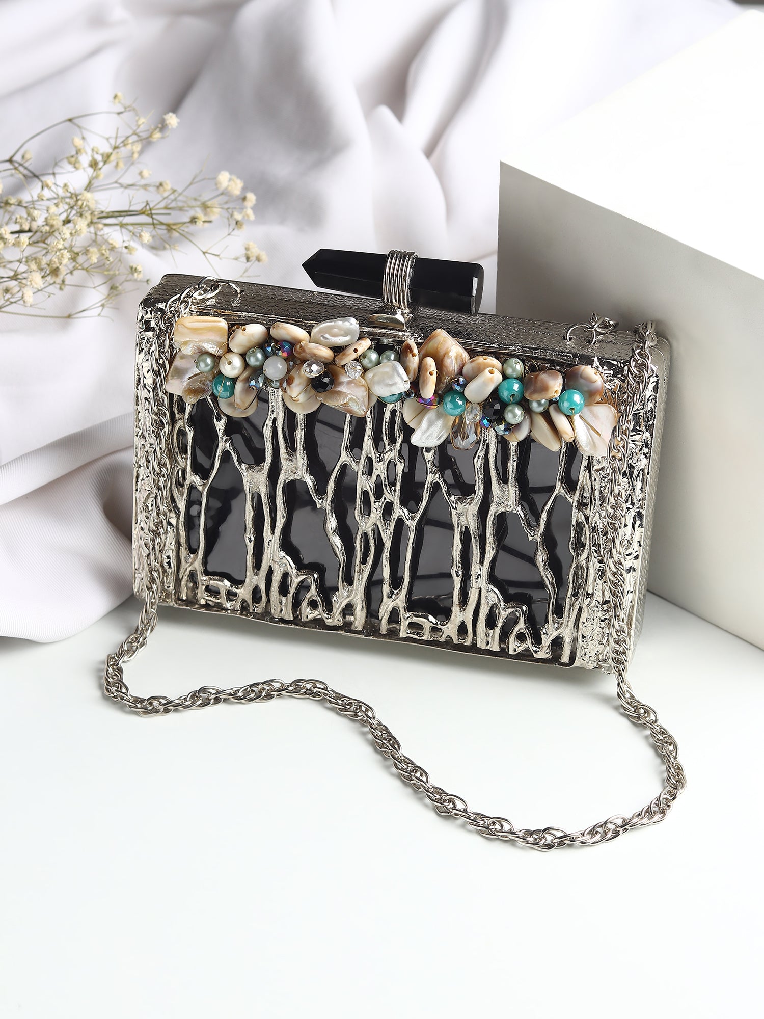 Bijou Silver Clutch