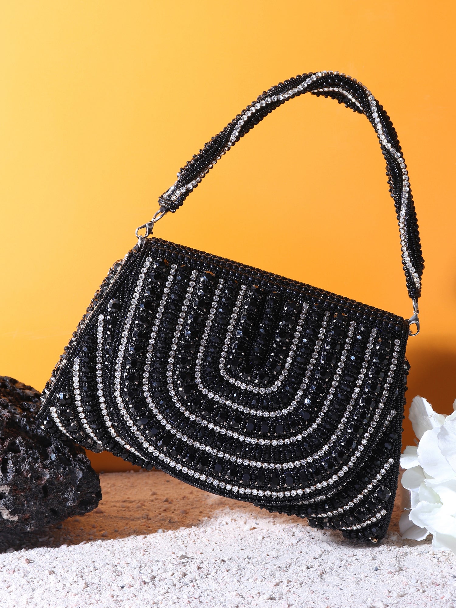 Zarqash Black  Flap Bag