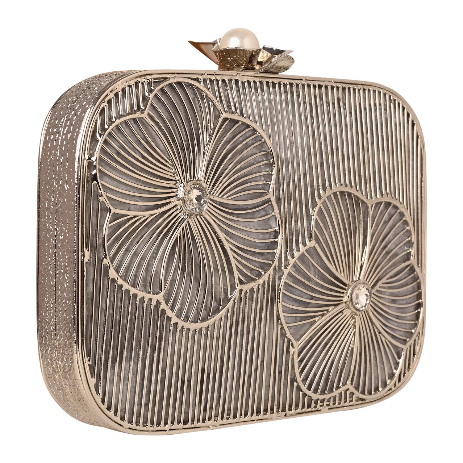 Petalia Silver Brass Clutch