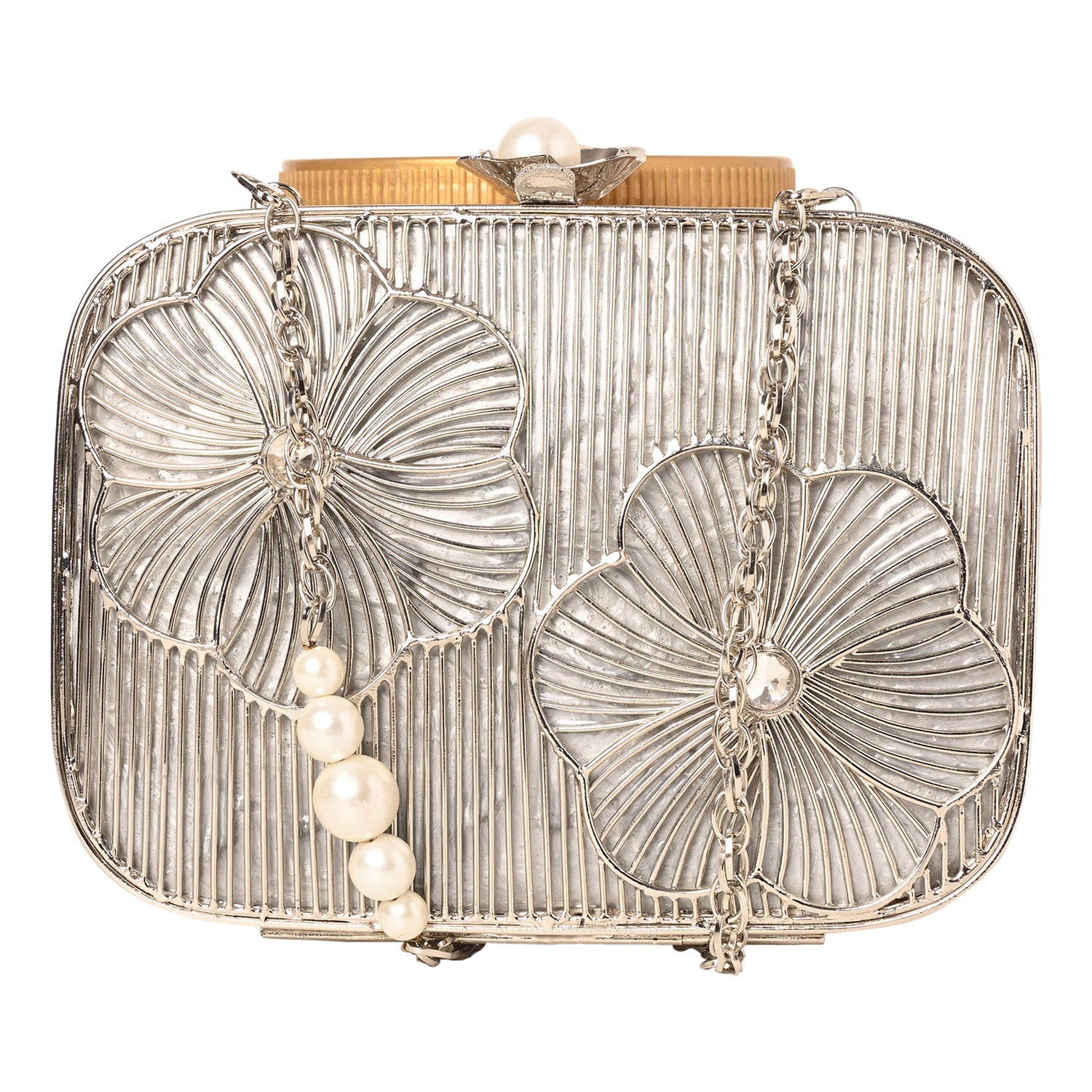 Petalia Silver Brass Clutch
