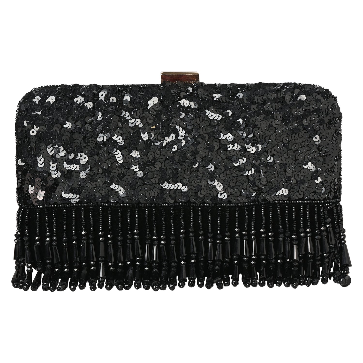 Noor-E-Sham Black Velvet Clutch