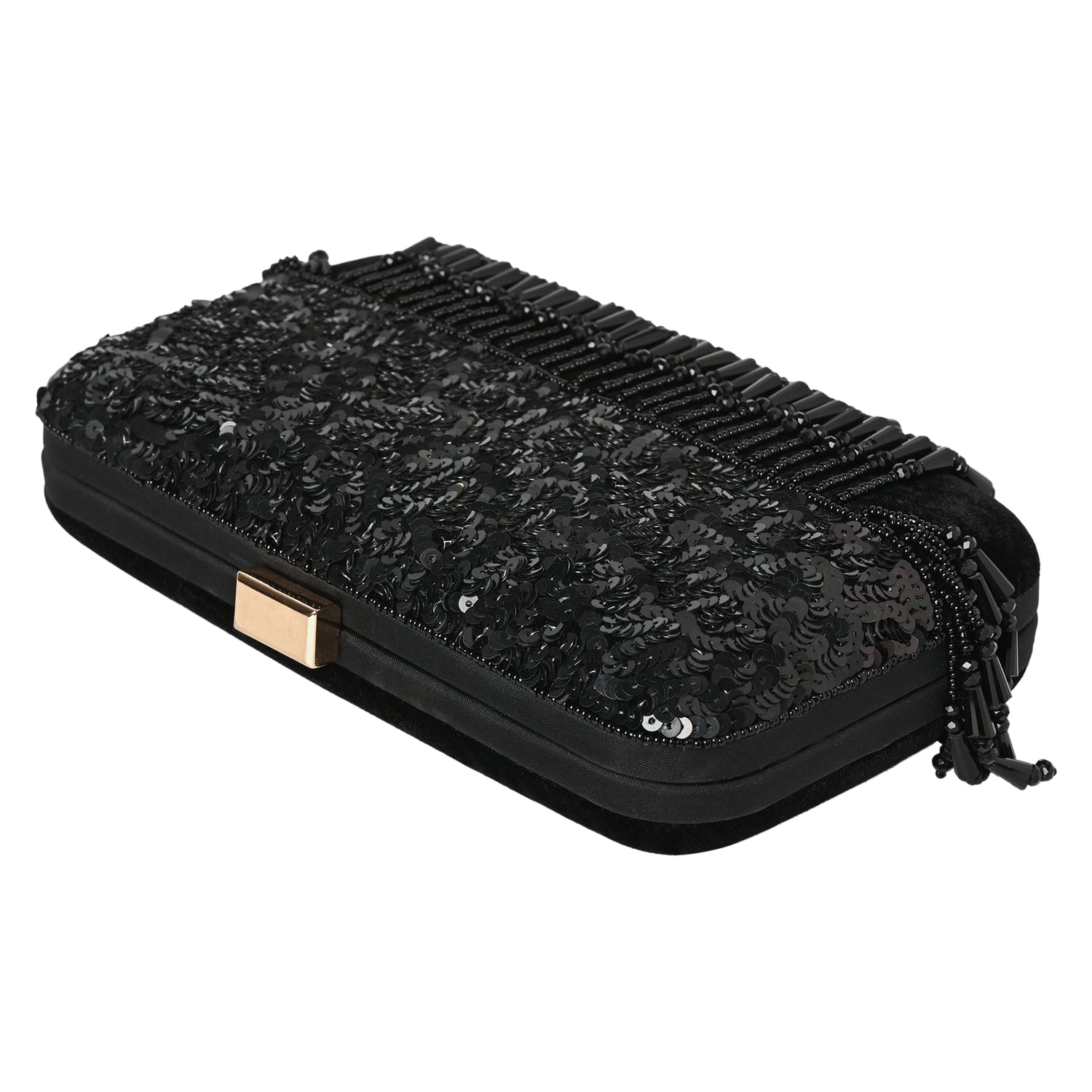 Noor-E-Sham Black Velvet Clutch