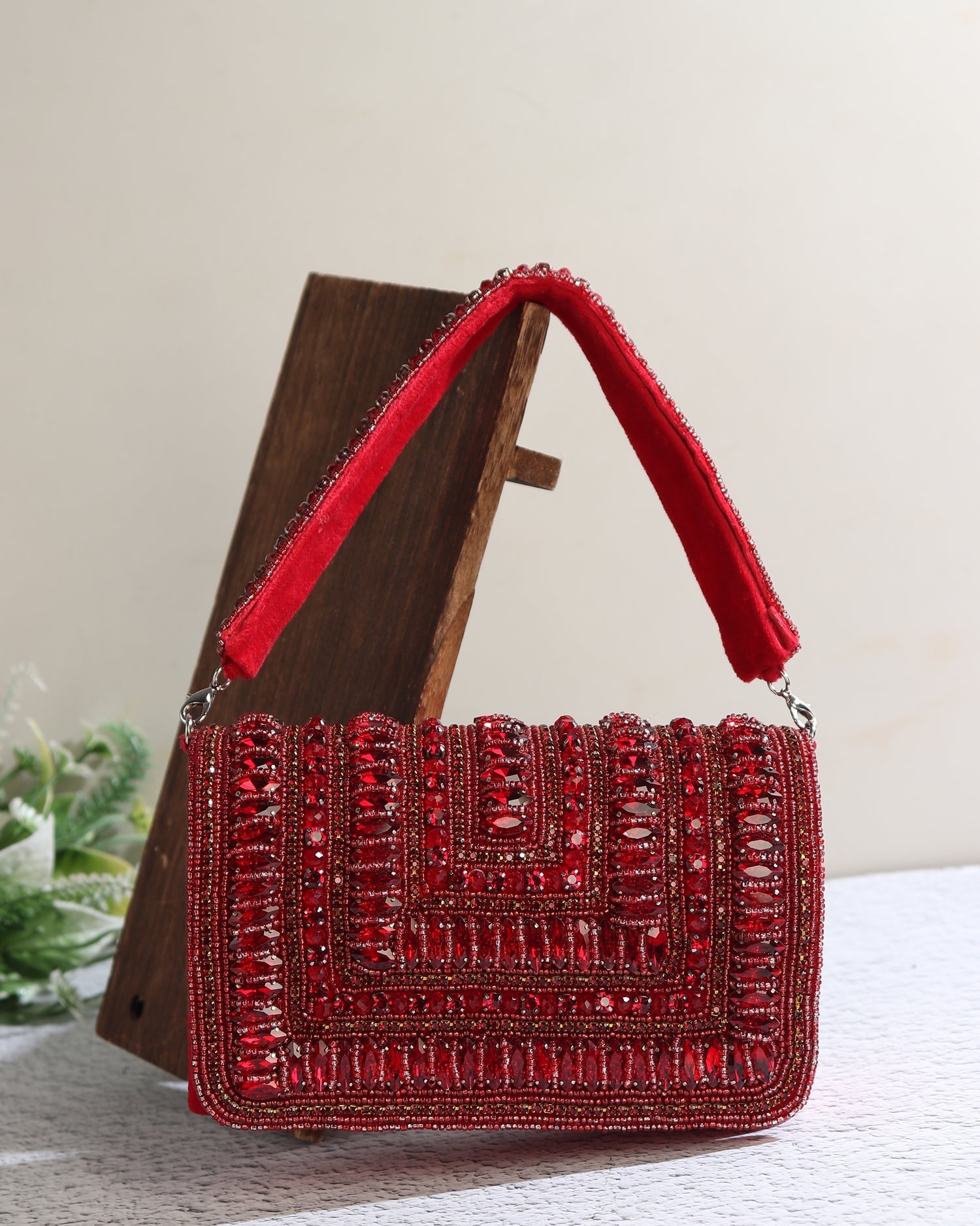 Ragini White Studded Flap Bag