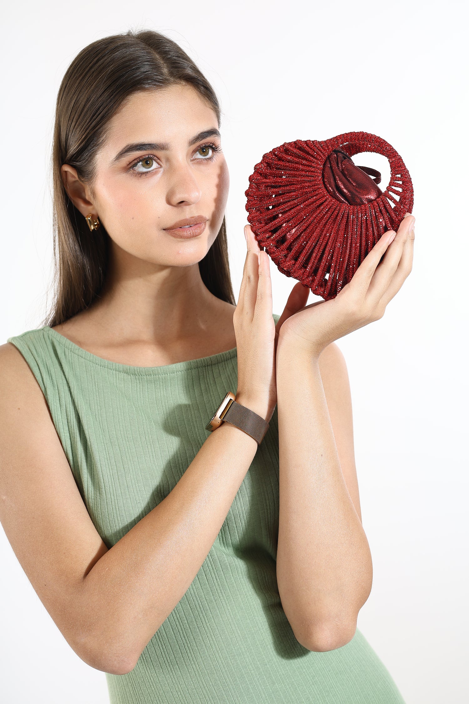 Sahiba Red Mini Beaded Bag