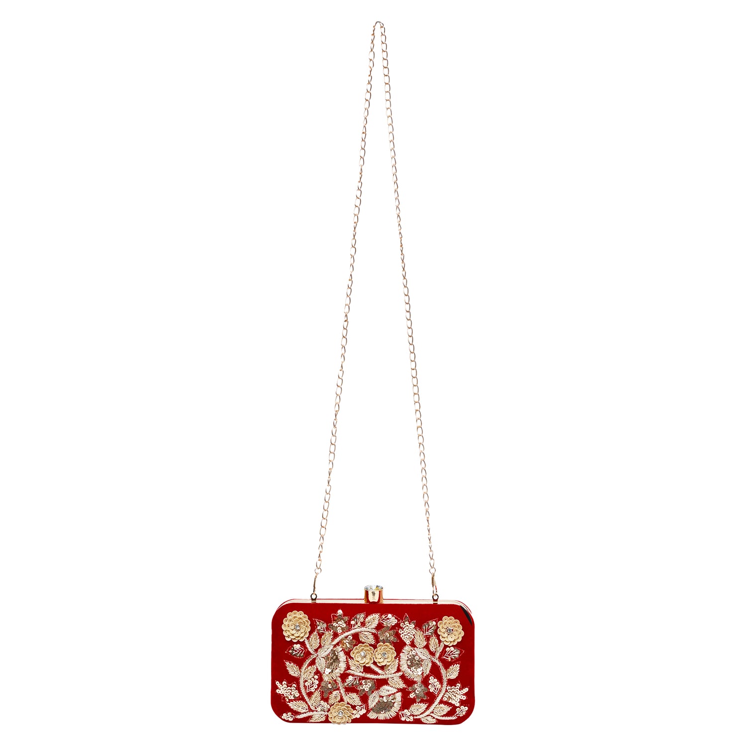 GULNAAR RED VELVET CLUTCH