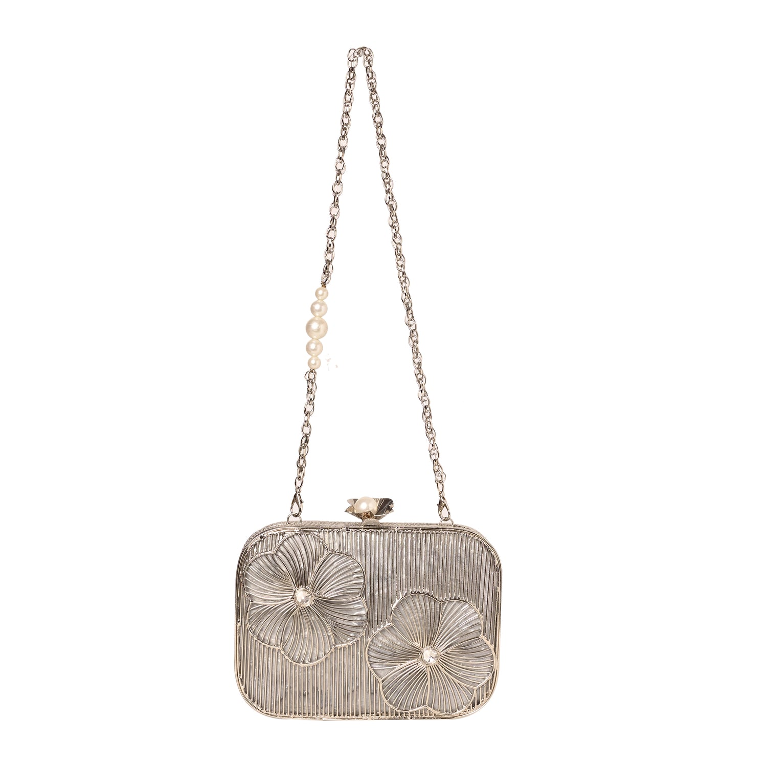 Petalia Silver Brass Clutch