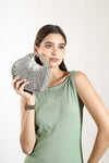 Velin Silver Beaded Bag