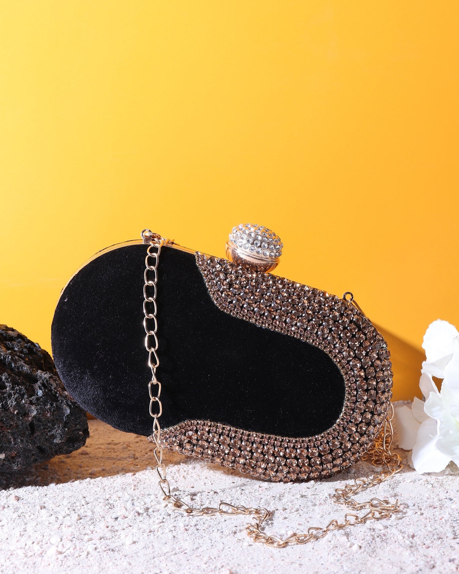 Twilight black oval Clutch