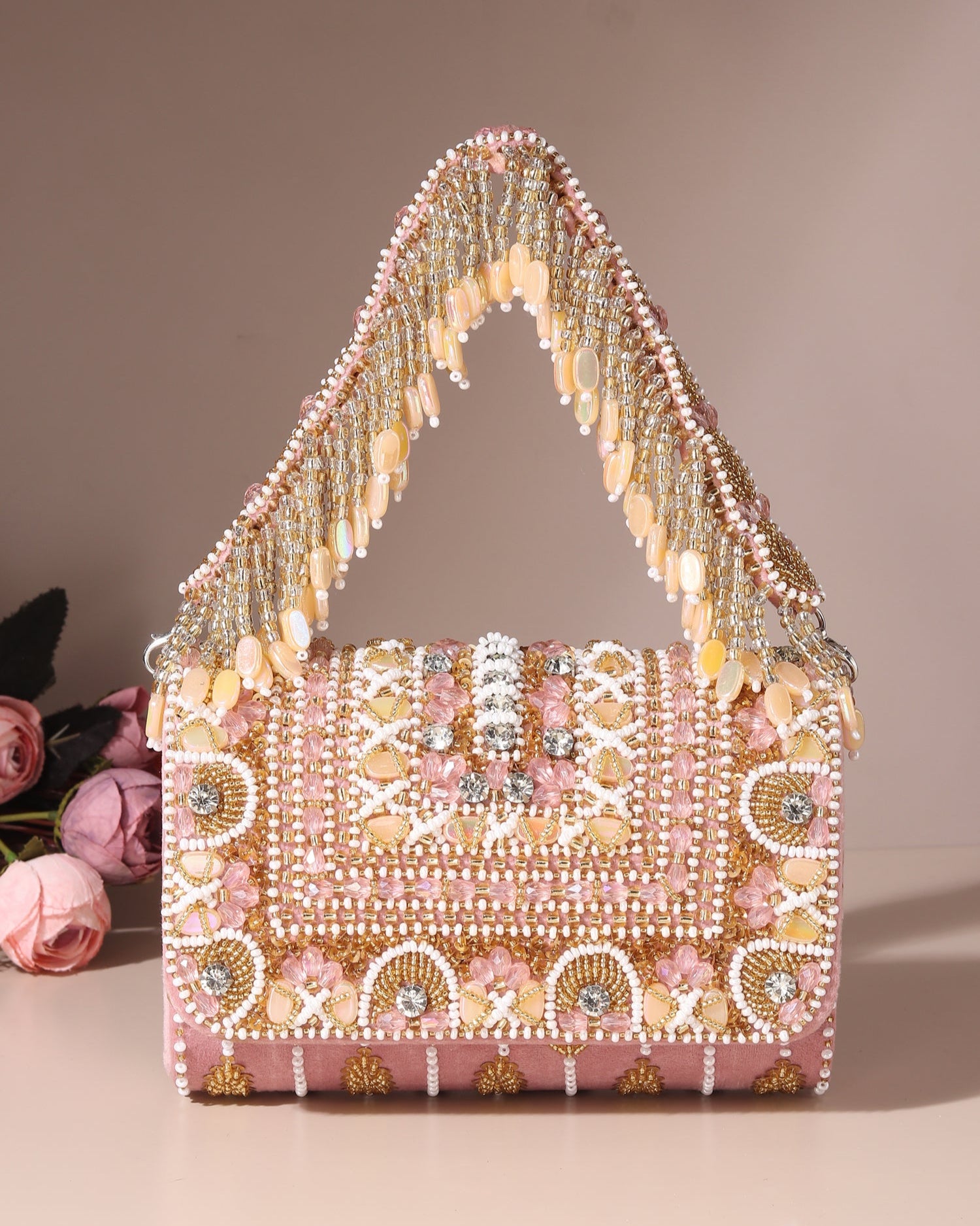 Zeenat Beige Flap Bag