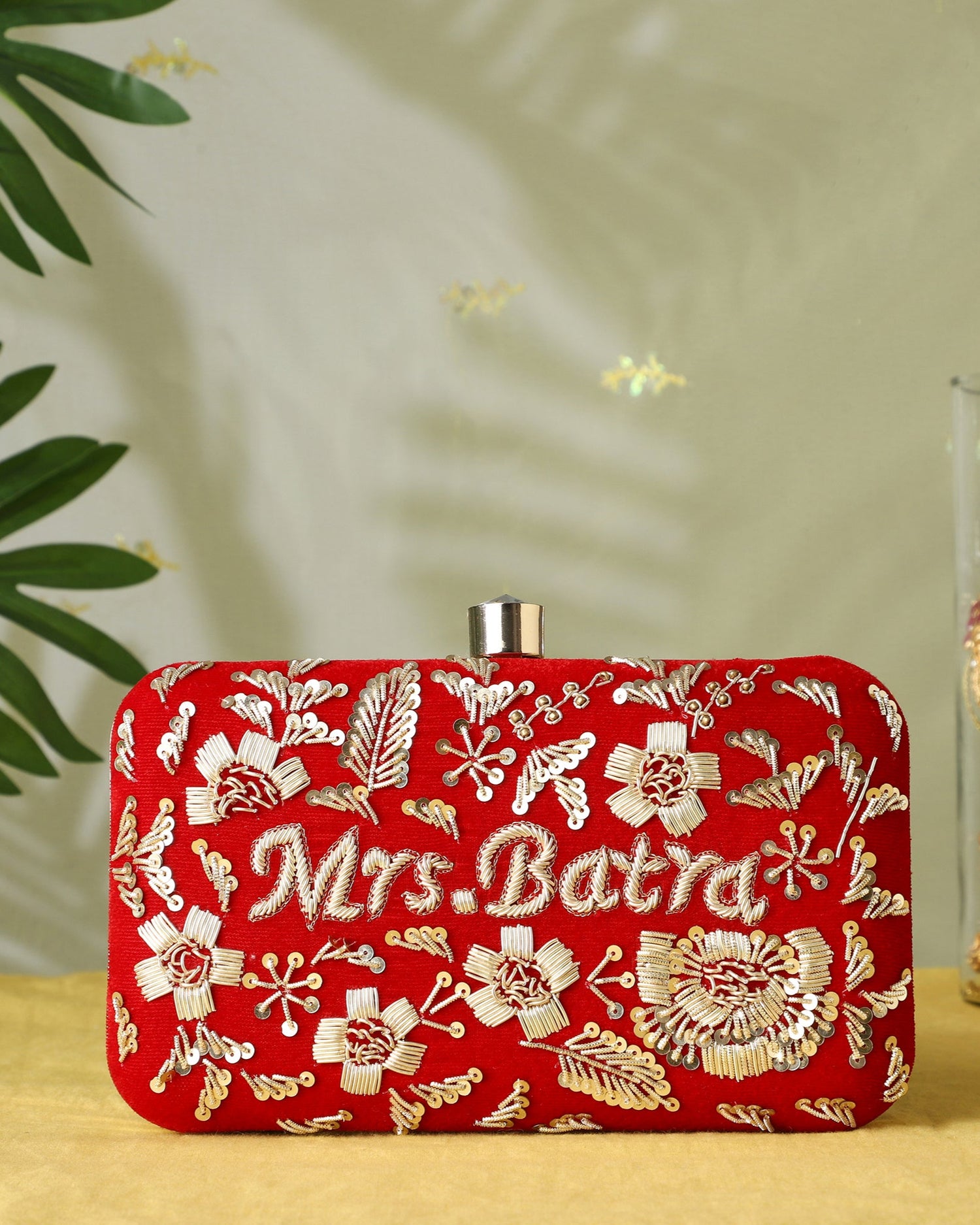 Signature Scarlet Personalized Clutch