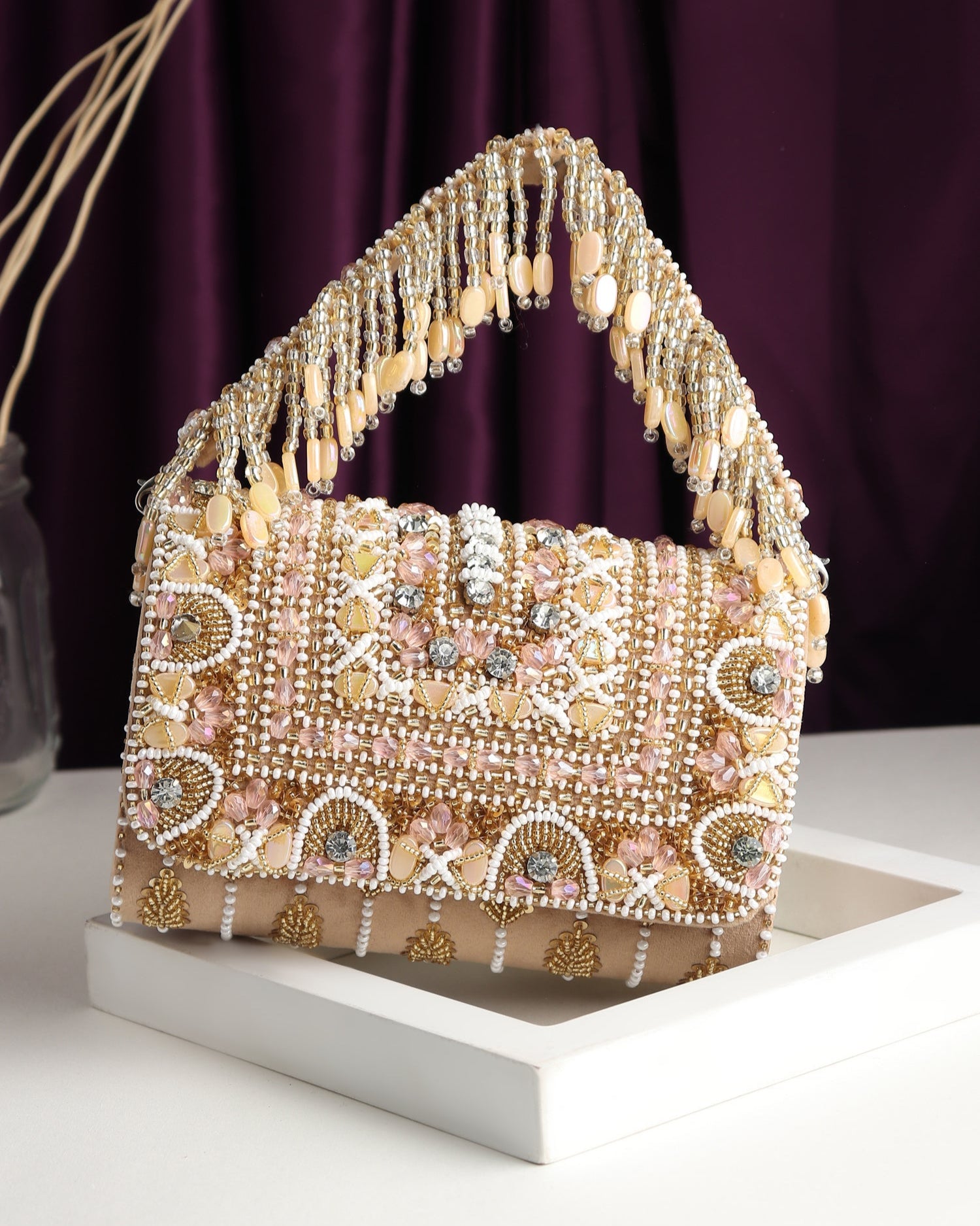 Zeenat Beige Flap Bag