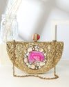 Lunar Embellished Mother Of Pearl Clutch
