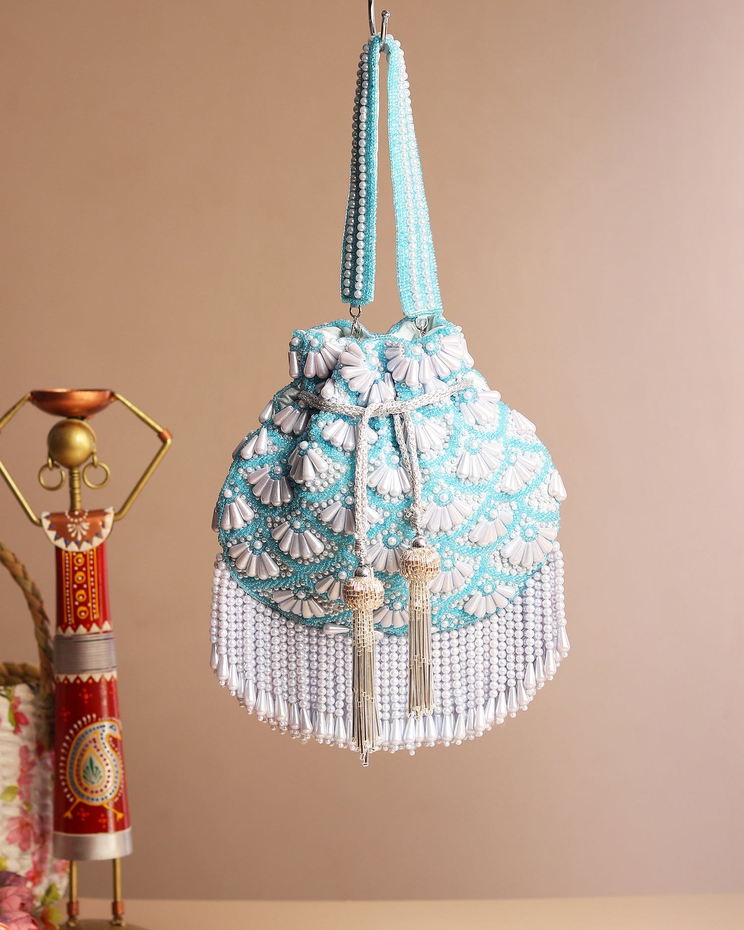 Ziva Blue Potli Bag