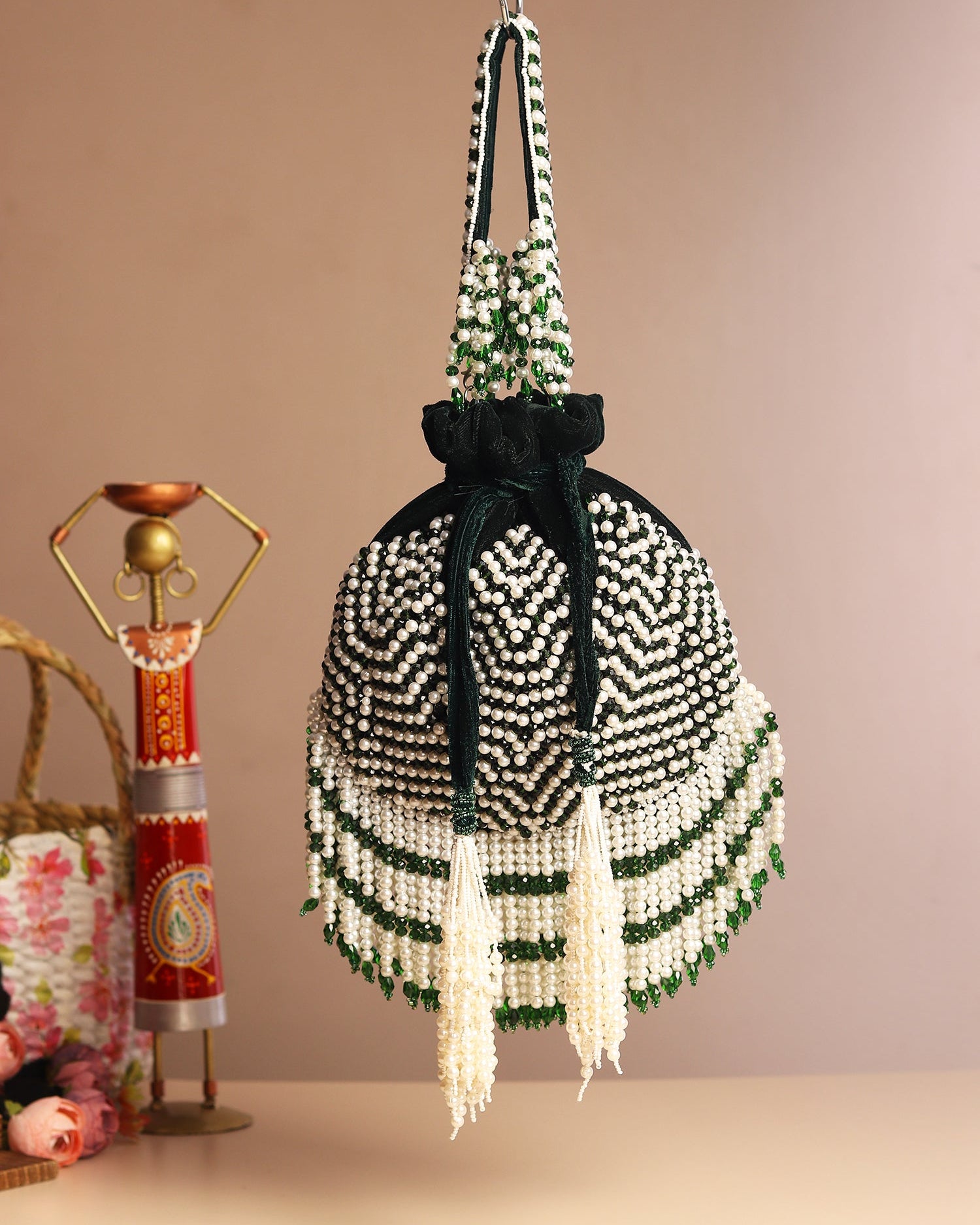 Inaya green Potli bag