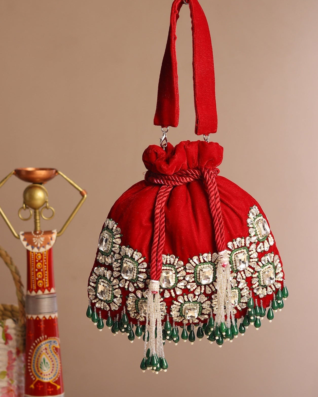 Zaaya Red Potli Bag