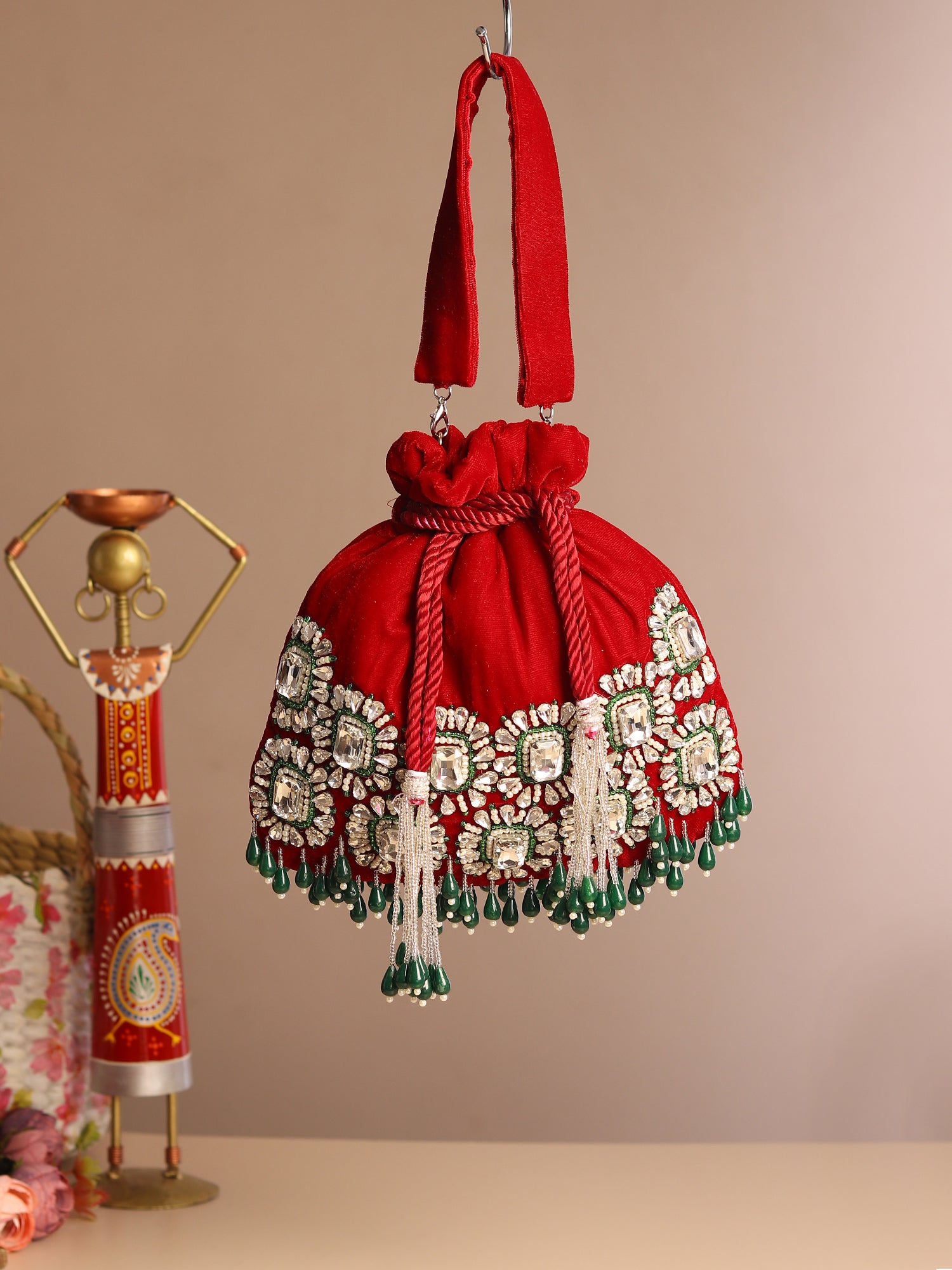Zaaya Red Potli Bag