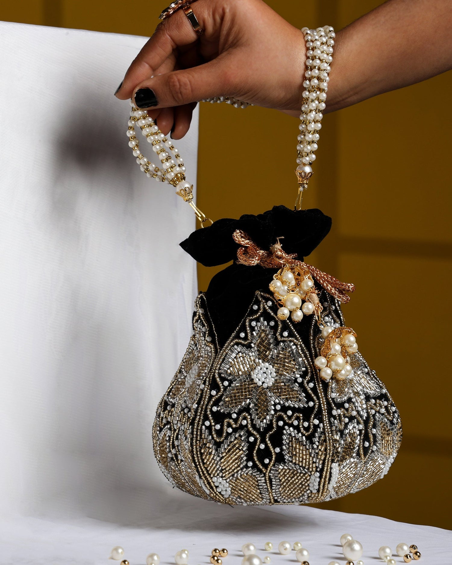 Roja Red Lotus Potli Bag