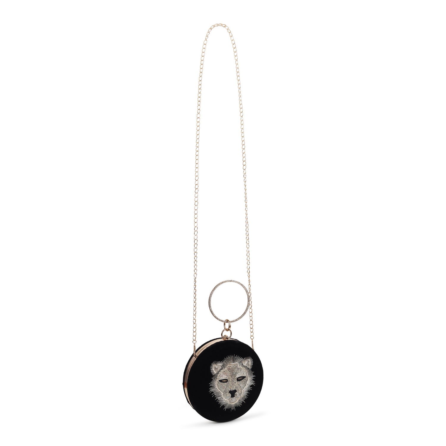 LEO BLACK ROUND CLUTCH