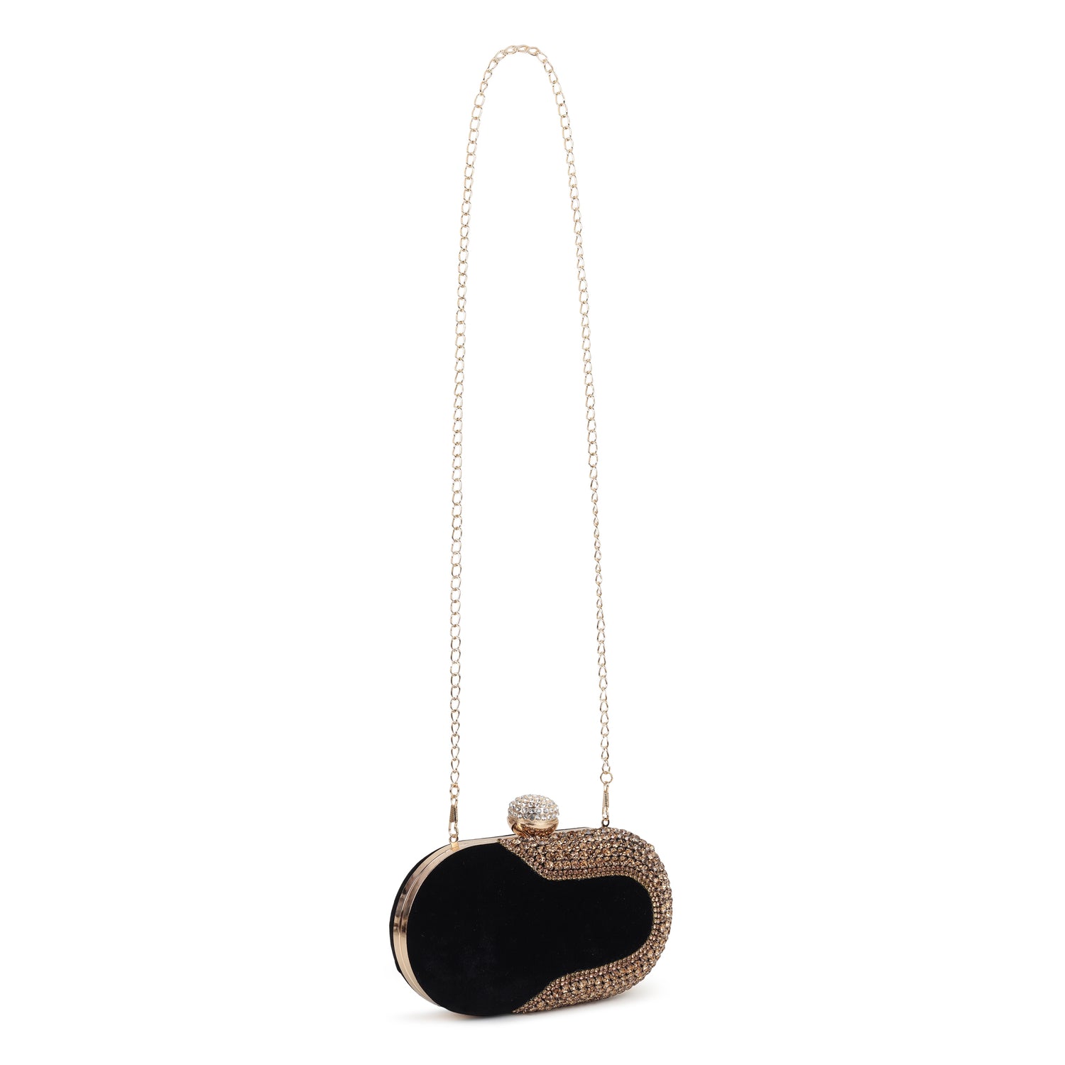 Twilight black oval Clutch