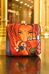 Zoya Digital Print Silk Clutch